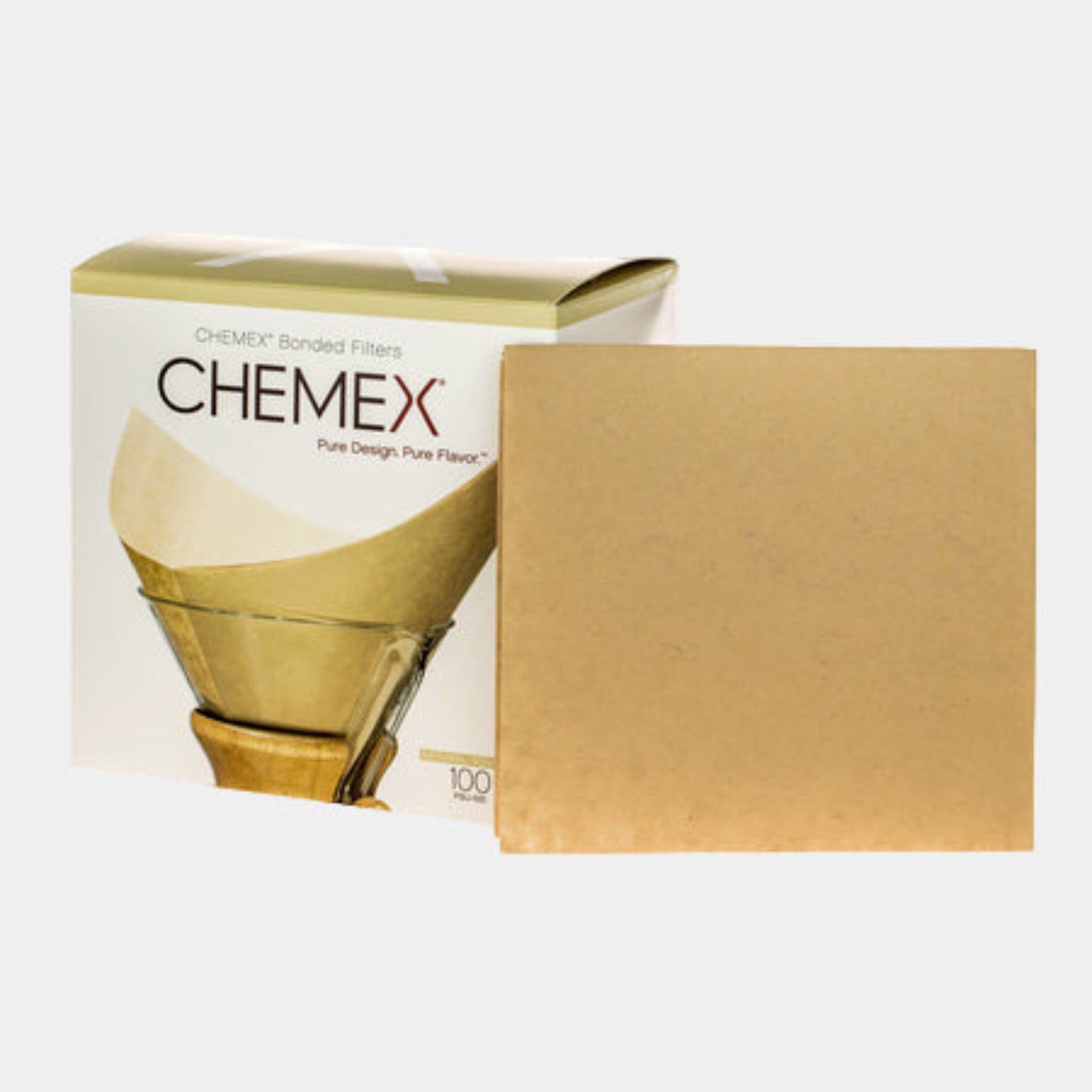 Chemex filtry papierowe kwadratowe - Brązowe - 6, 8, 10 filiżanek - 100 sztuk