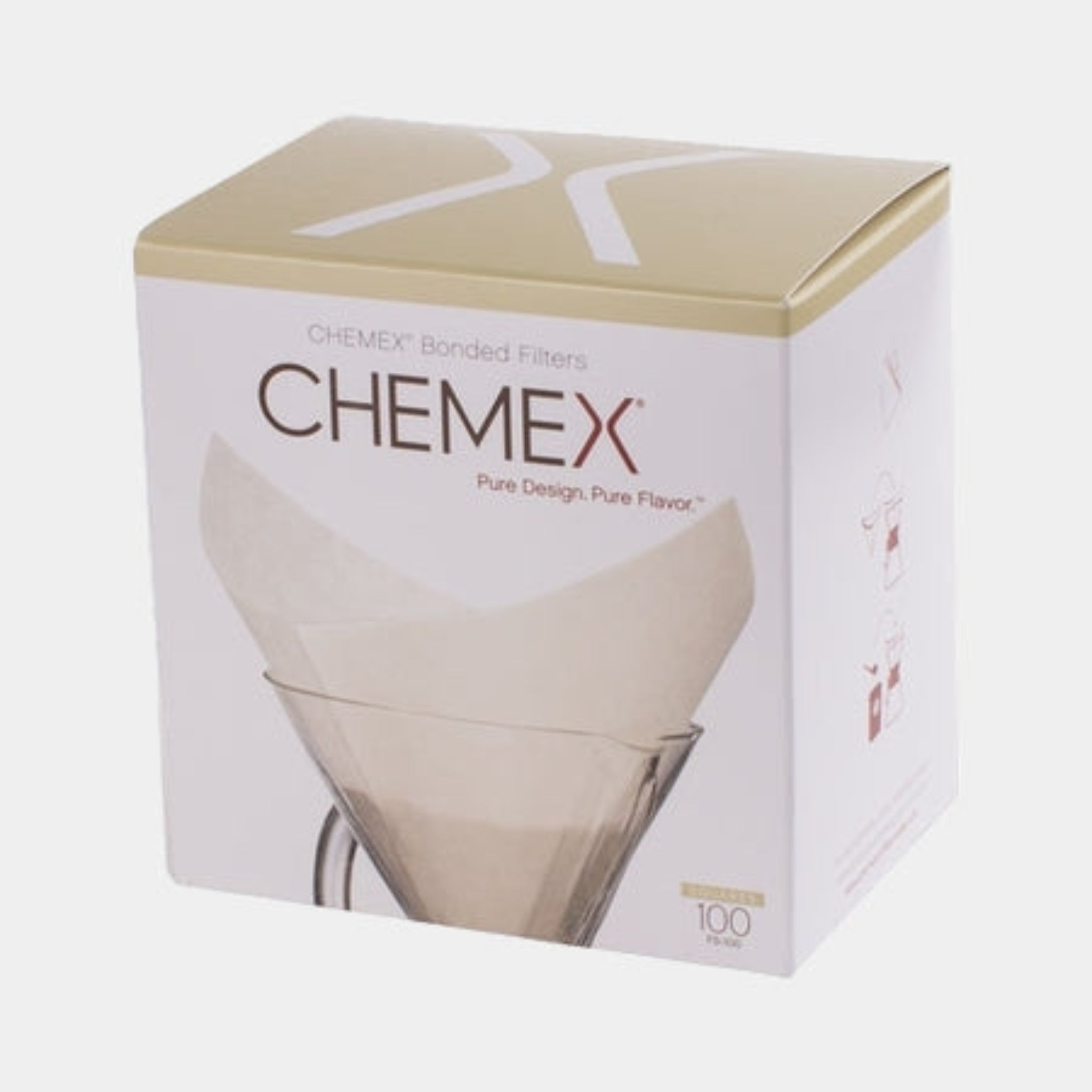 Chemex filtry papierowe kwadratowe - Białe - 6, 8, 10 filiżanek - 100 sztuk