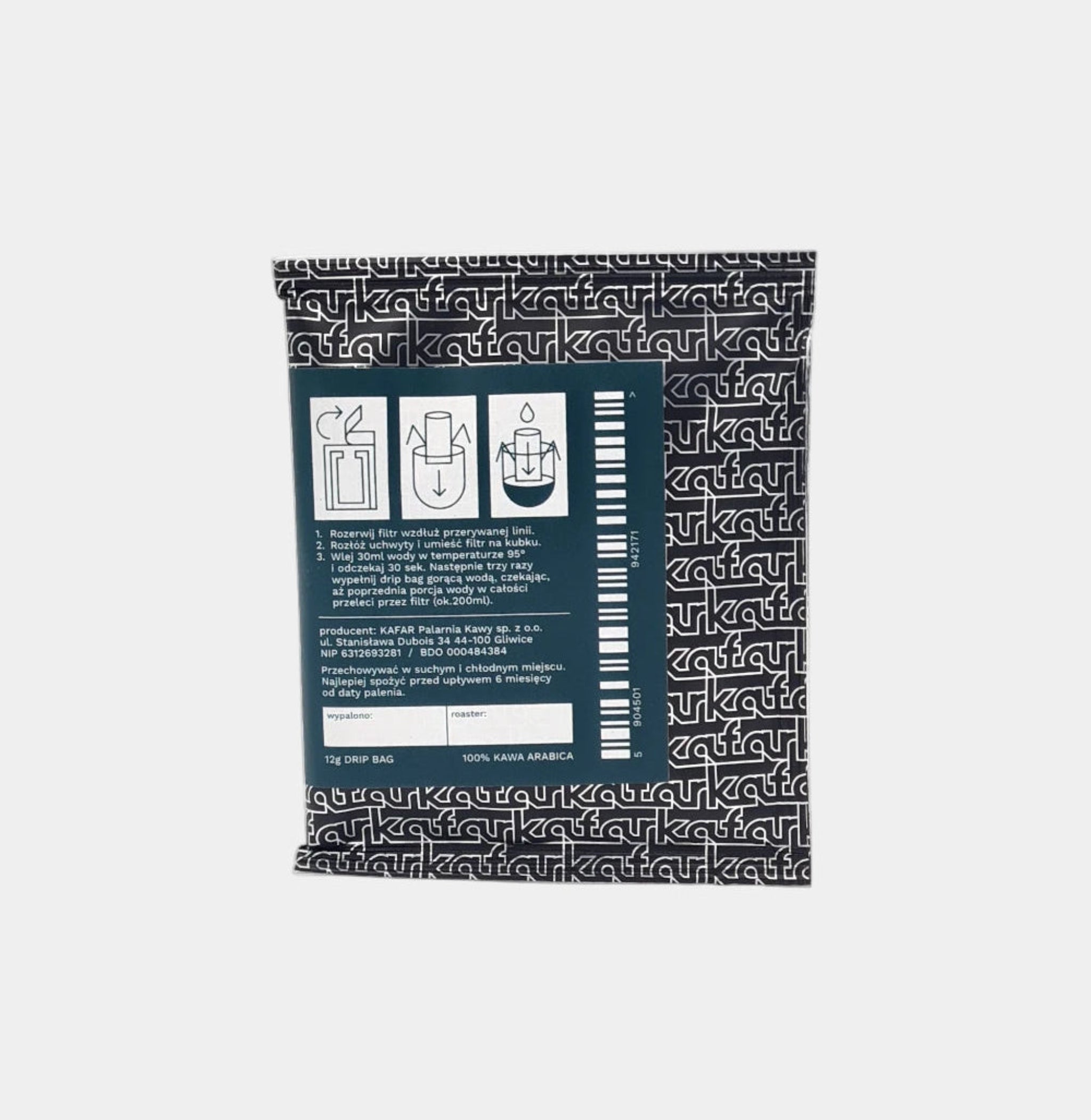 Zawartość opakowania Kafar Dripbag Ameryka - saszetka z kawą
