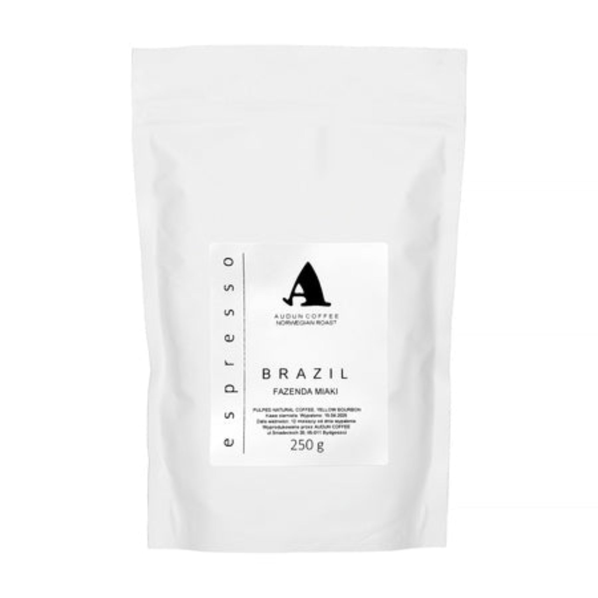 Audun Coffee - kawa ziarnista Brazylia Fazenda Rainha Miaki Espresso 250g