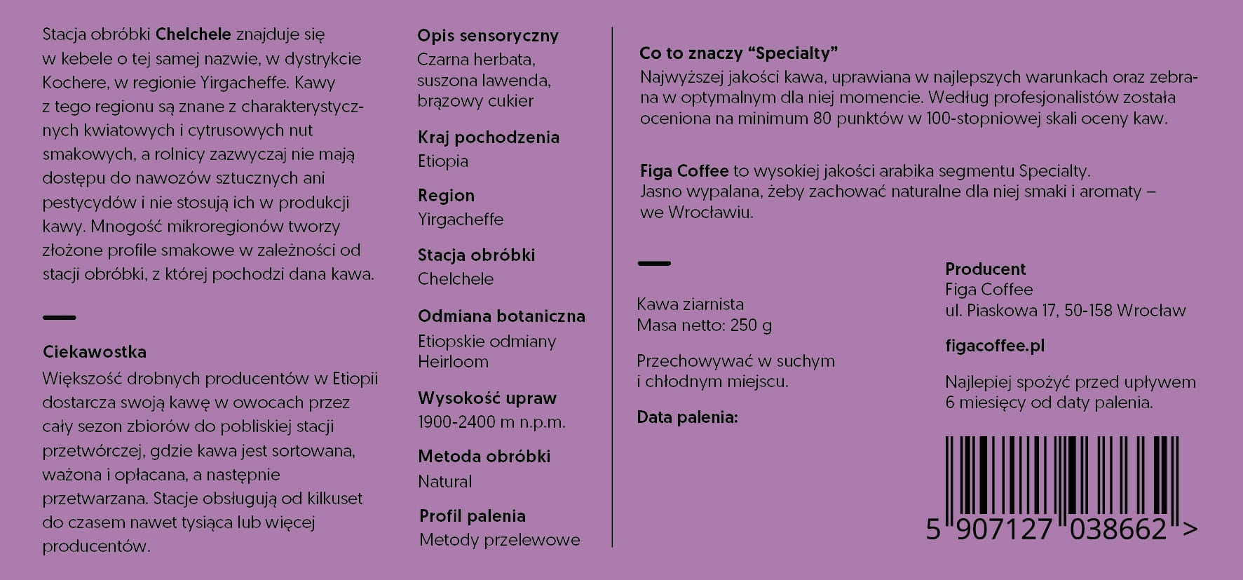 Figa Coffee - Etiopia Chelchele natural - przelew