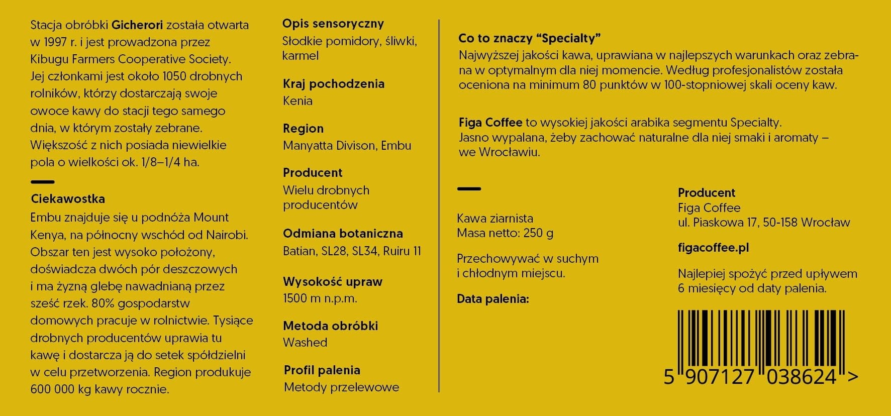 Figa Coffee - Kenia Gicherori AA washed - przelew