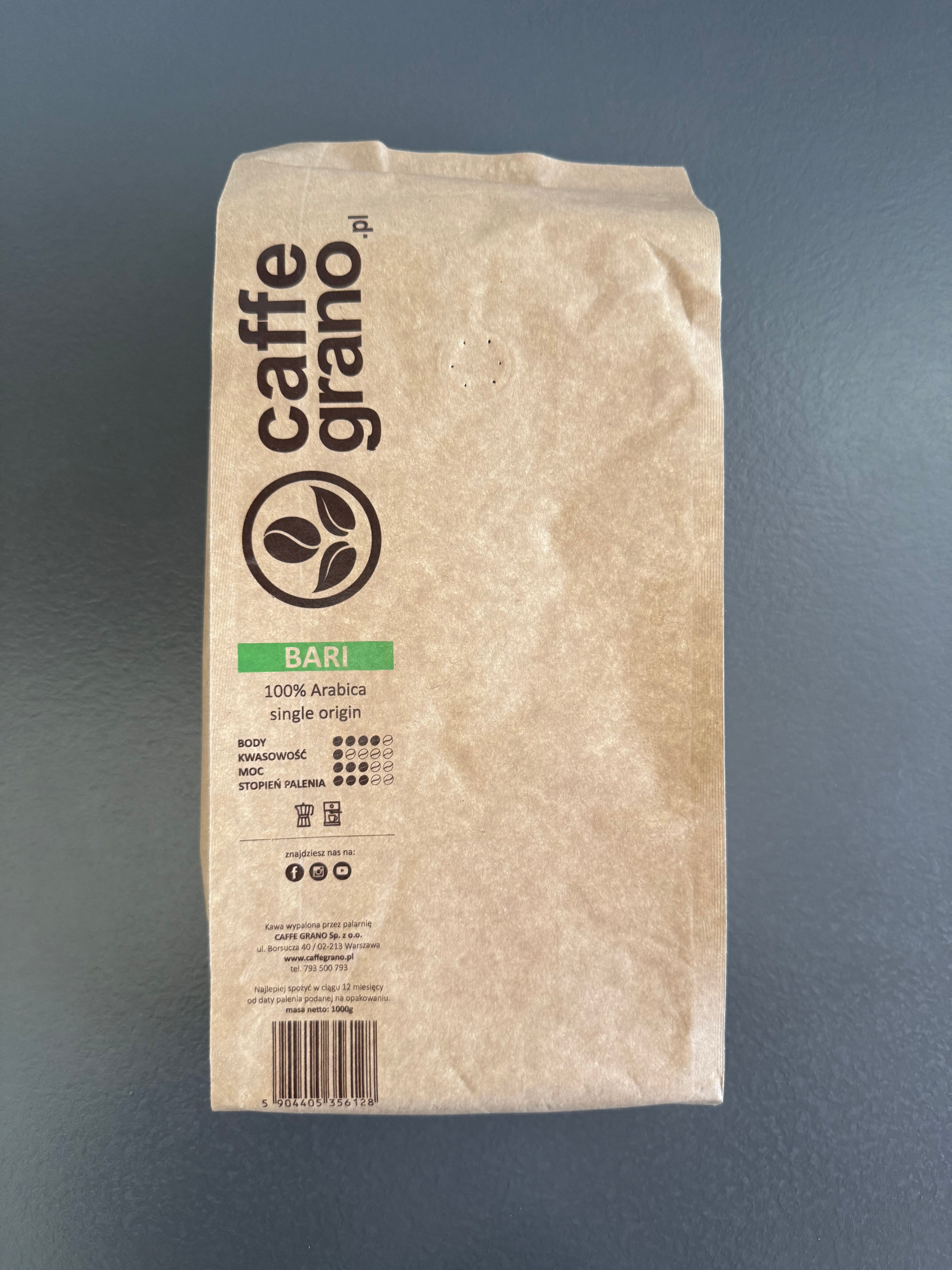 Kawa ziarnista do ekspresu 100% arabika Bari - Caffe Grano
