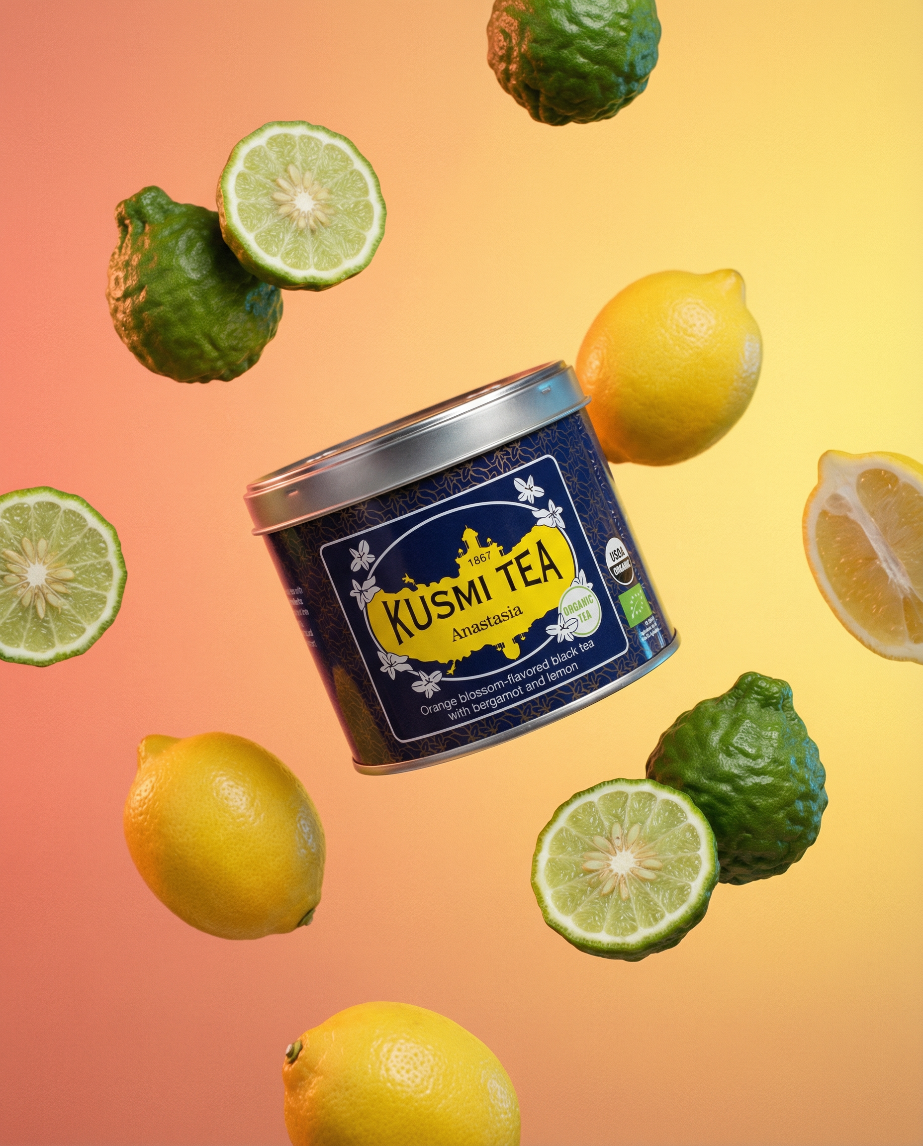 Kusmi Tea - herbata czarna Earl Grey z bergamotką i cytrusami Anastasia Bio puszka 100 g