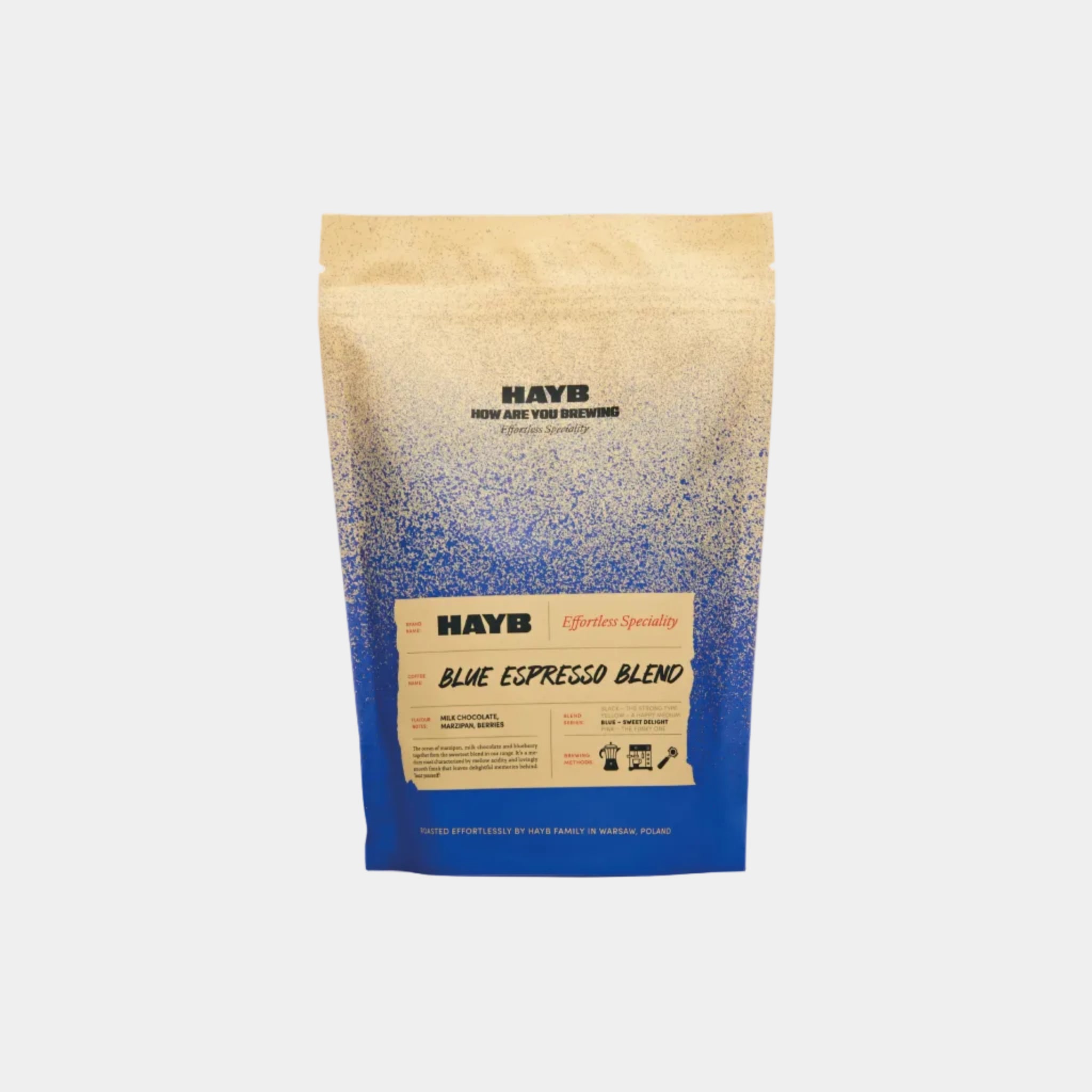 HAYB Coffee Blue Espresso Blend - opakowanie kawy ziarnistej 250g