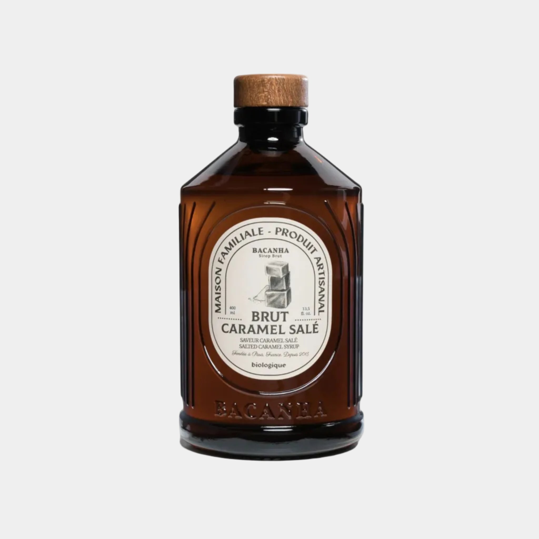 Syrop Bacanha o smaku słony karmel - organiczny - butelka 400 ml
