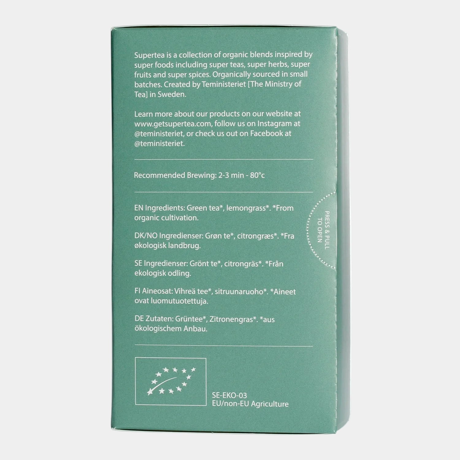 Teministeriet - herbata zielona Supertea Green Tea Lemon Organic 20 saszetek