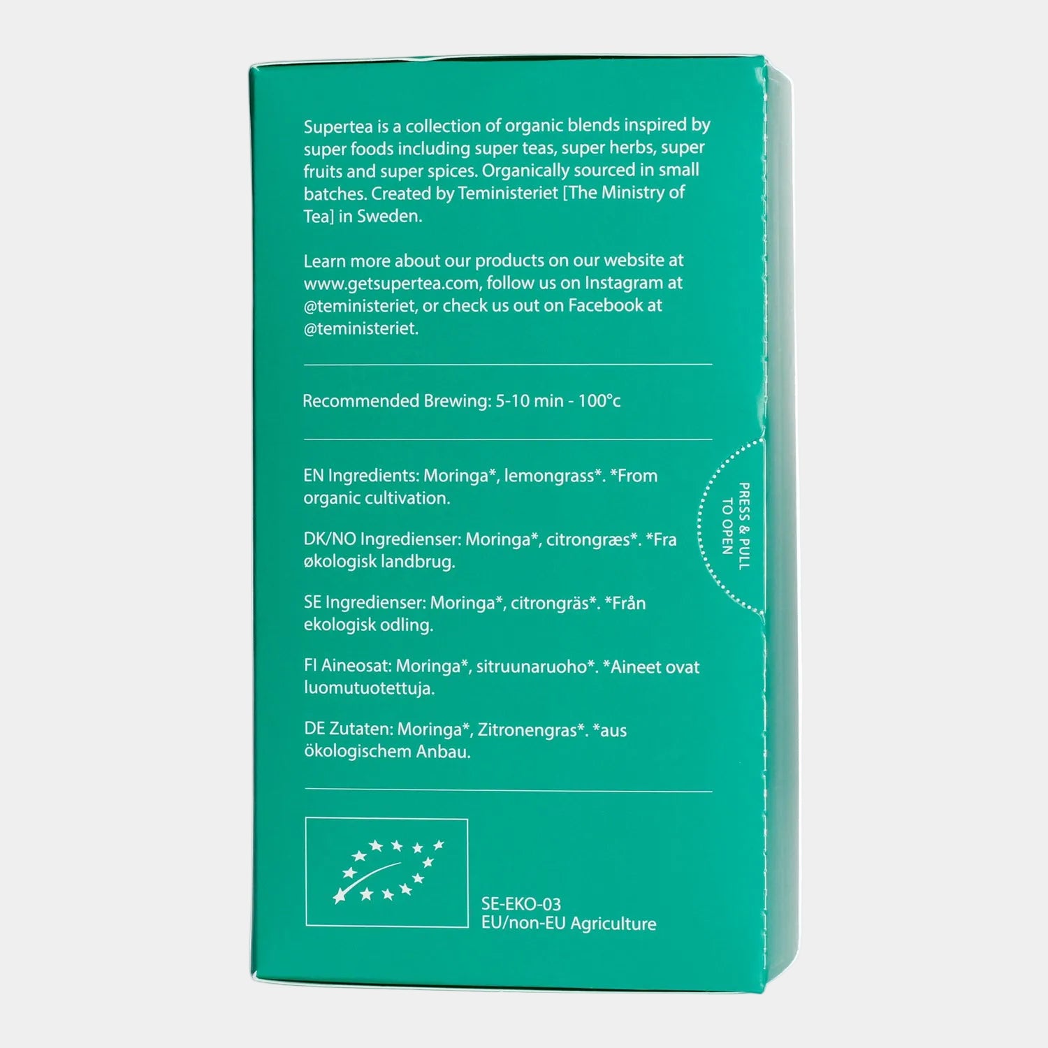 Teministeriet - herbata ziołowa Supertea Moringa Organic 20 saszetek