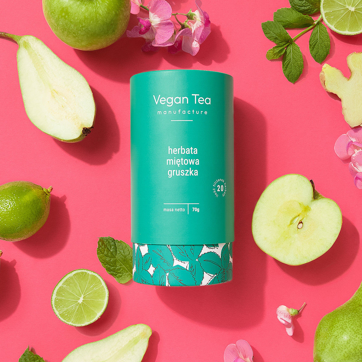 Vegan Tea - napar ziołowo-owocowy sypany Miętowa Gruszka 70 g