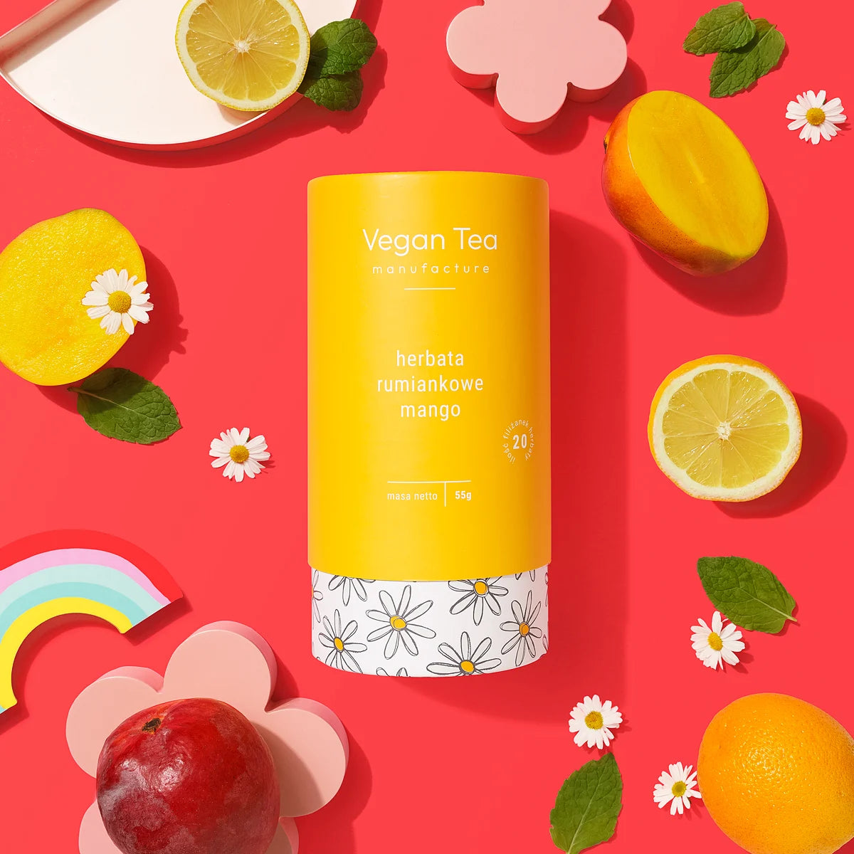 Manufaktura Vegan Tea - napar ziołowo-owocowy Rumiankowe Mango 55 g - sypany