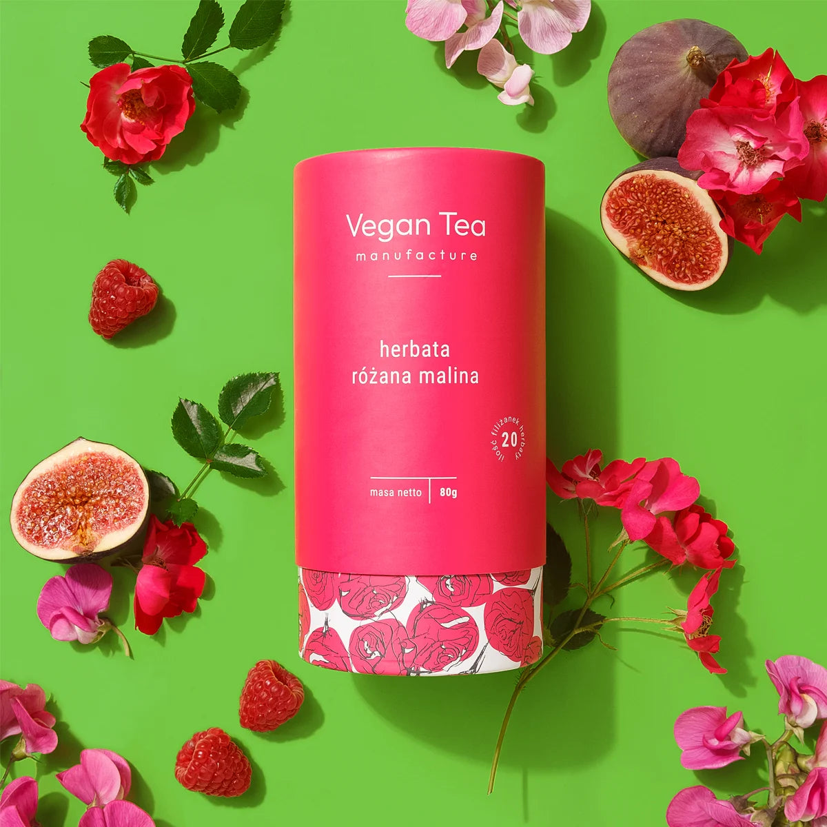 Manufaktura Vegan Tea - herbata biała Różana Malina 80 g - sypana