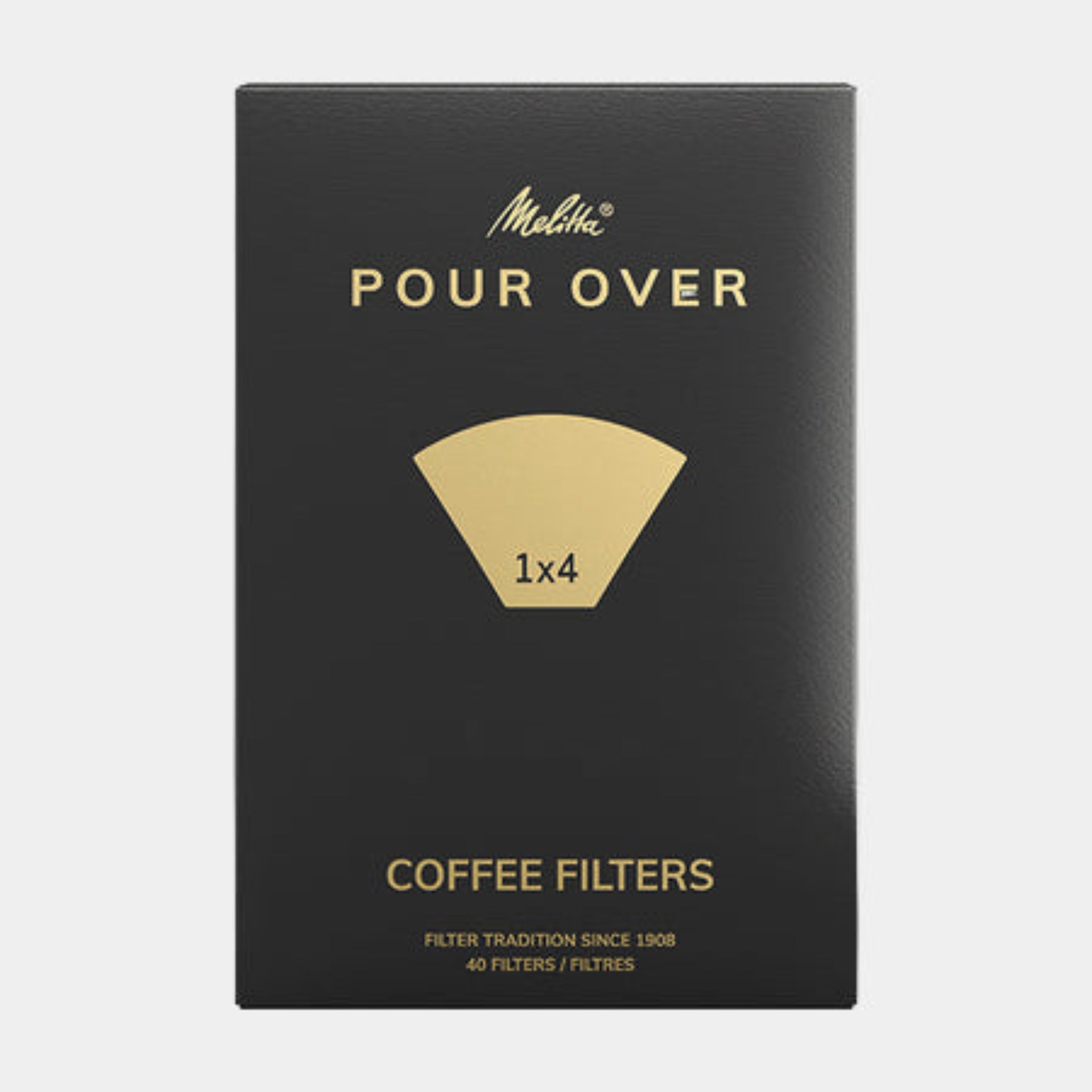 Melitta - Papierowe filtry do kawy 1x4 - Pour Over - 40 sztuk