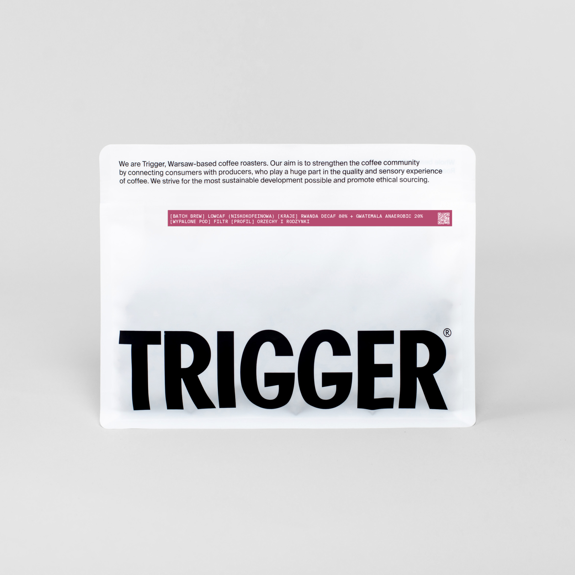 Trigger kawa ziarnista [BATCH BREW] LOWCAF / Rwanda decaf 80% CO2 + Gwatemala, anaerobic/natural 20% - 250 g