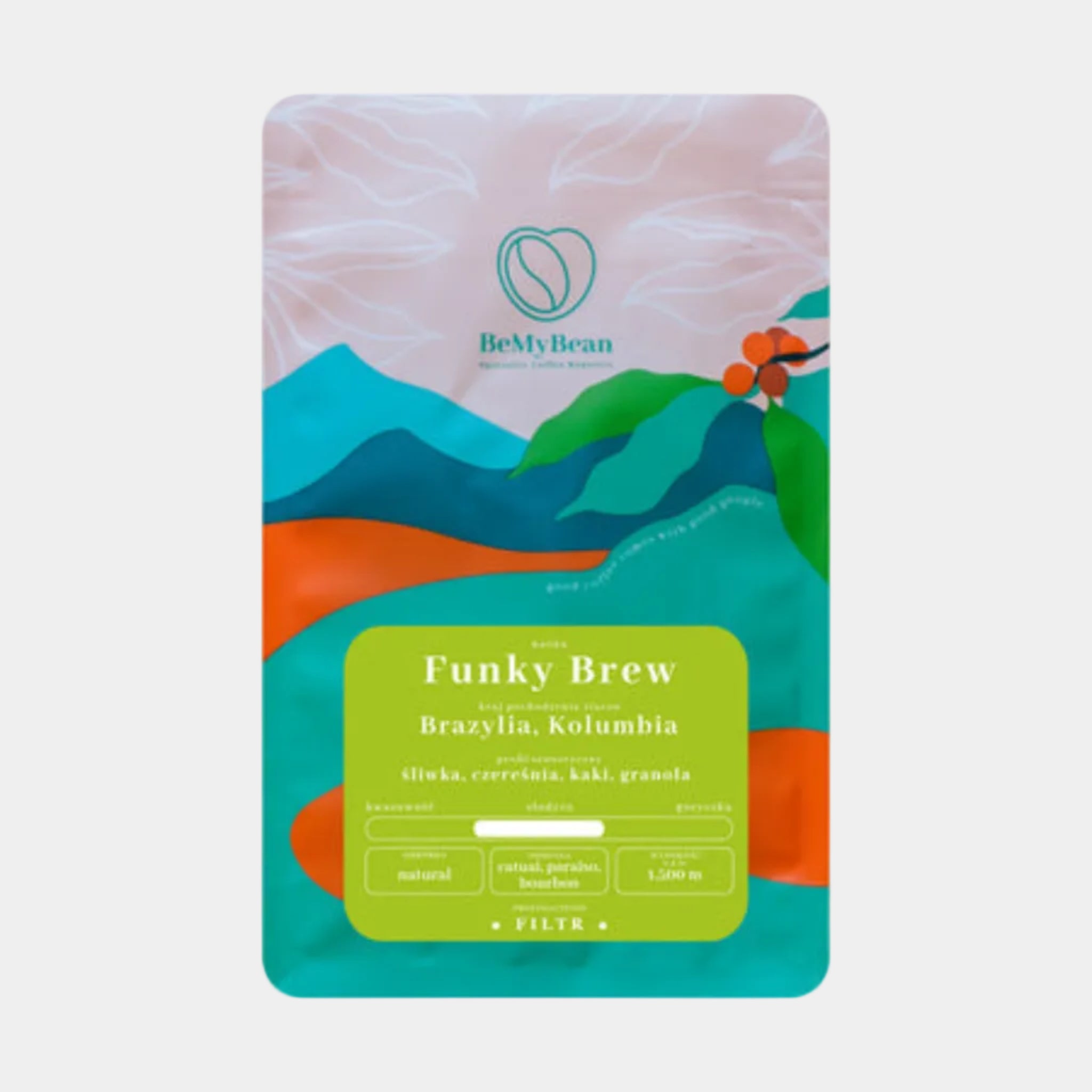 BeMyBean - kawa ziarnista Funky Brew Natural Filter 250 g