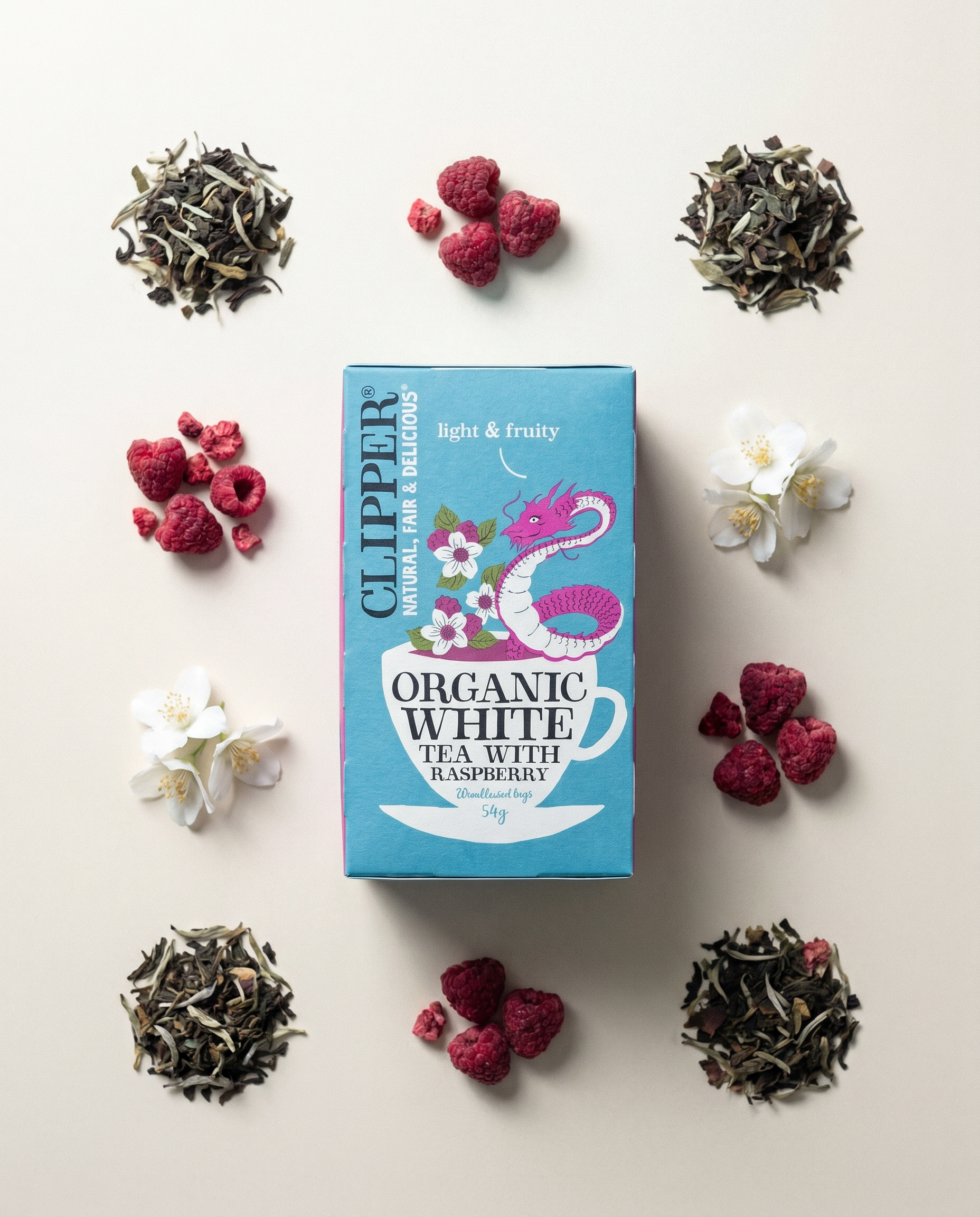 Clipper herbata biała Organic White Tea with Raspberry EKO 20 saszetek
