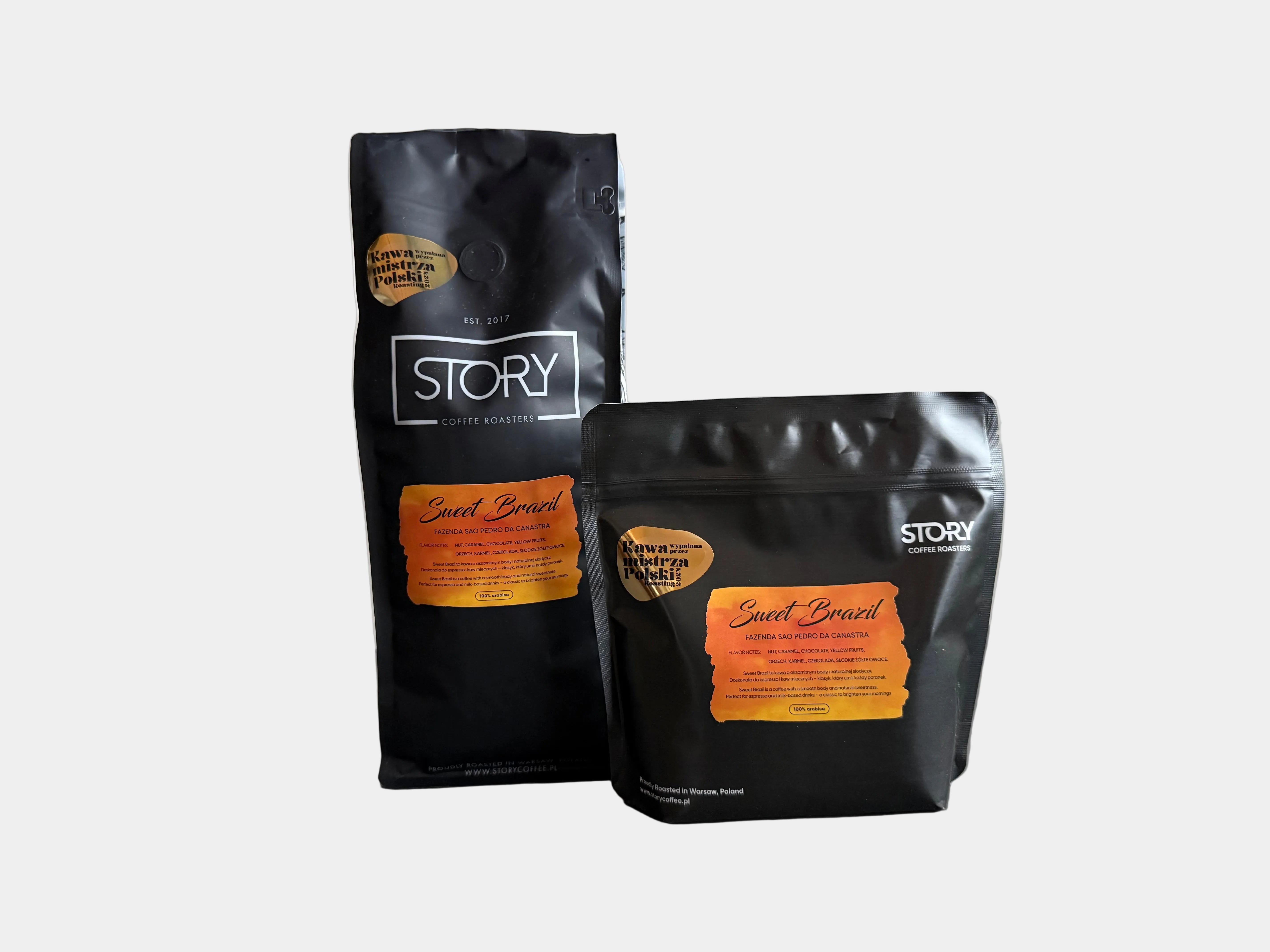 Kawa Sweet Brazil Story Coffee - detale ziaren kawowych z brazylijskiej plantacji Mogiana