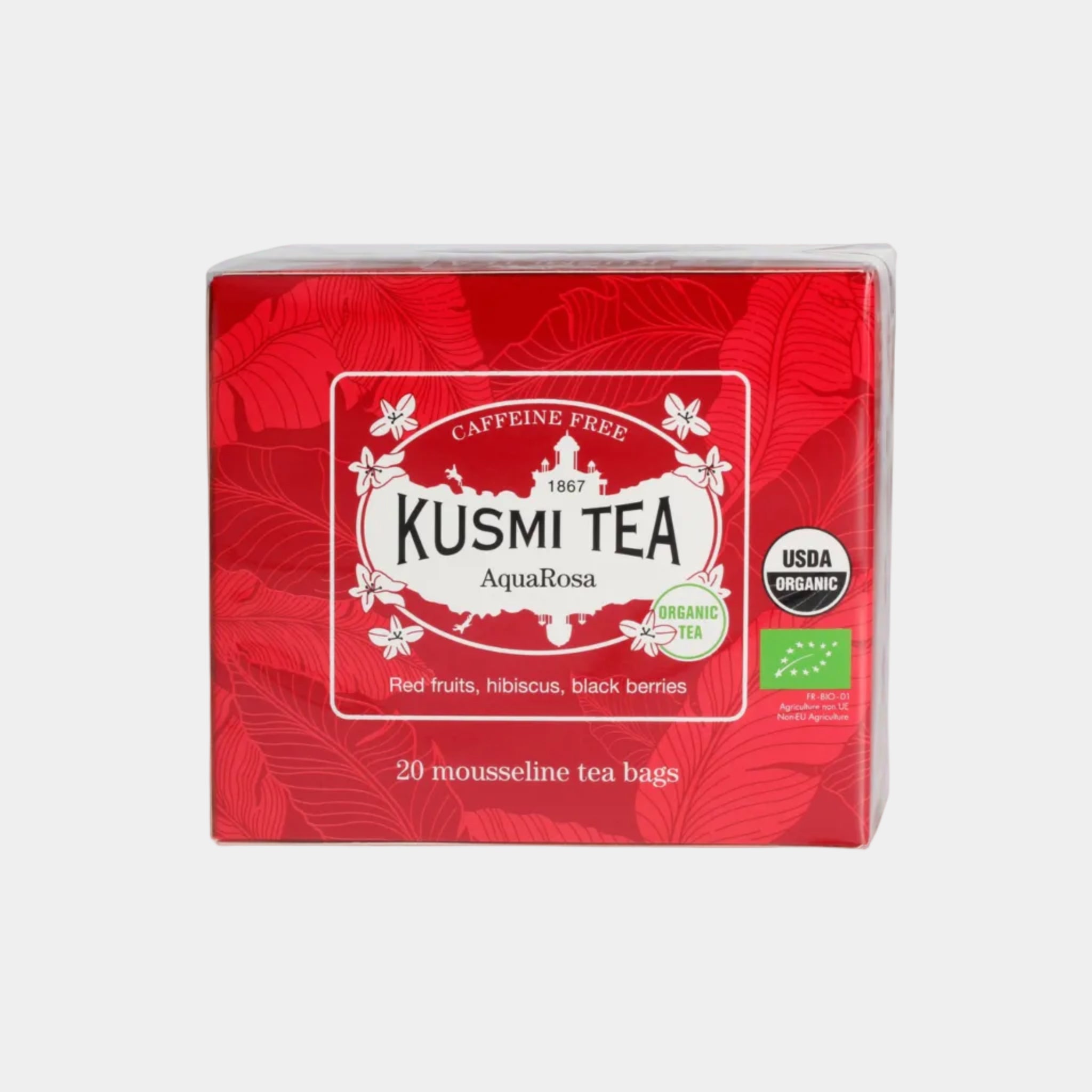 Kusmi Tea - herbata Infuzja z hibiskusa i czerwonych owoców AquaRosa Bio 20 saszetek