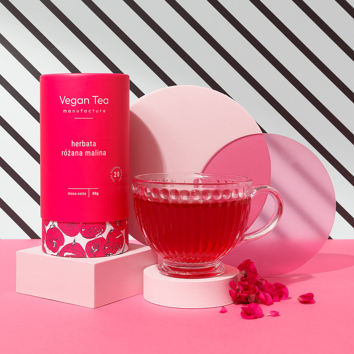 Manufaktura Vegan Tea - herbata biała Różana Malina 80 g - sypana