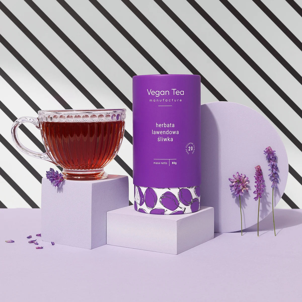 Manufaktura Vegan Tea - herbata czarna  Lawendowa Śliwka 80 g - sypana