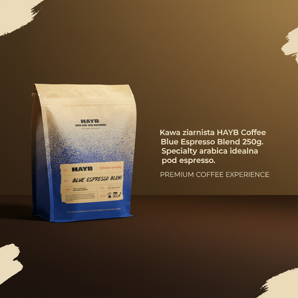 Banner HAYB Coffee z minimalistyczną typografią