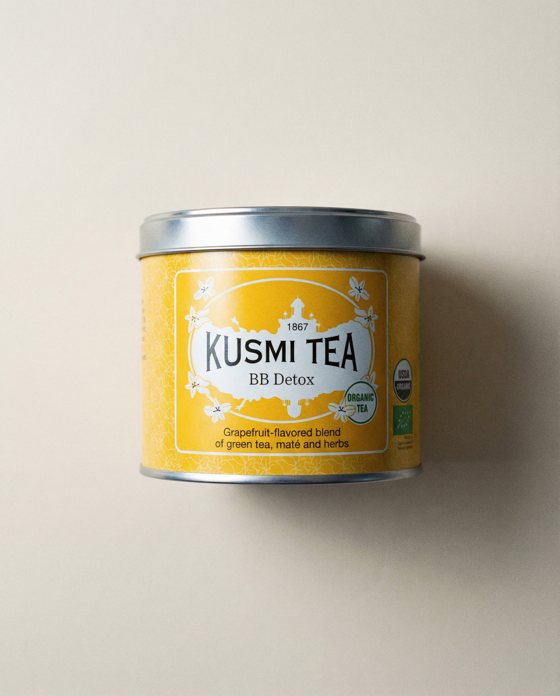 Kusmi Tea BB Detox Bio: zielona herbata, mate, grejpfrut - puszka 100 g