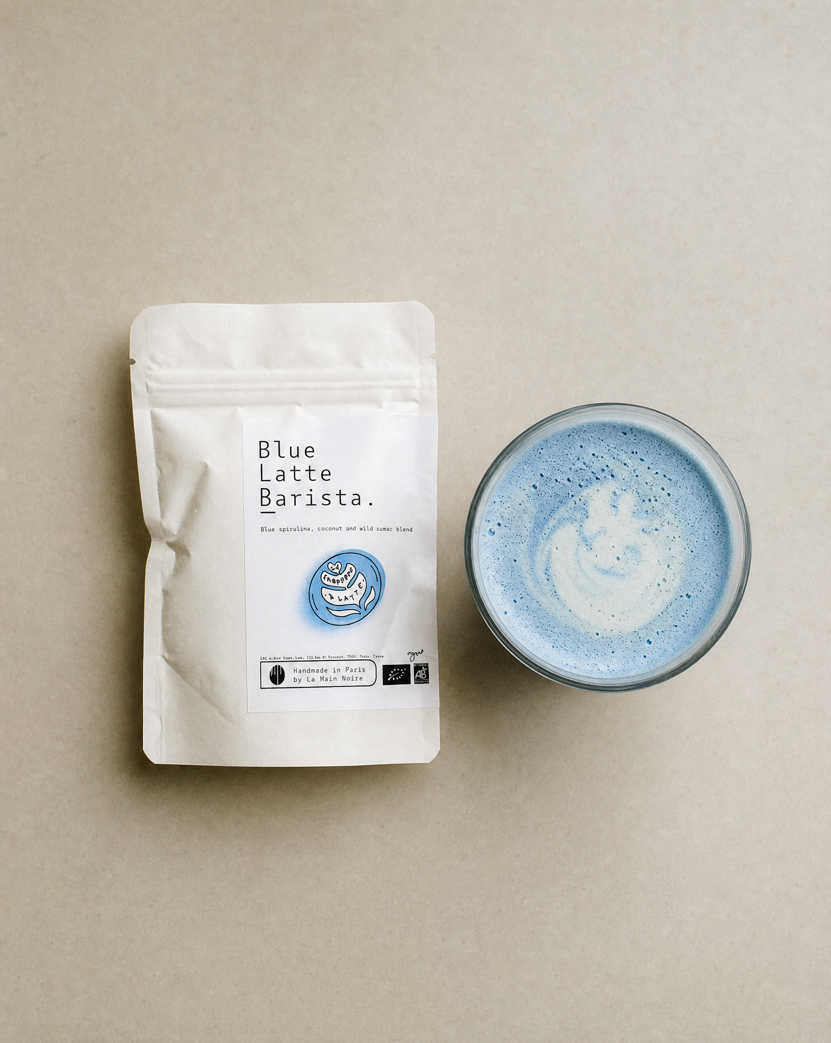 La Main Noire Blue Latte Barista niebieska spirulina z kokosem organiczna 100 g
