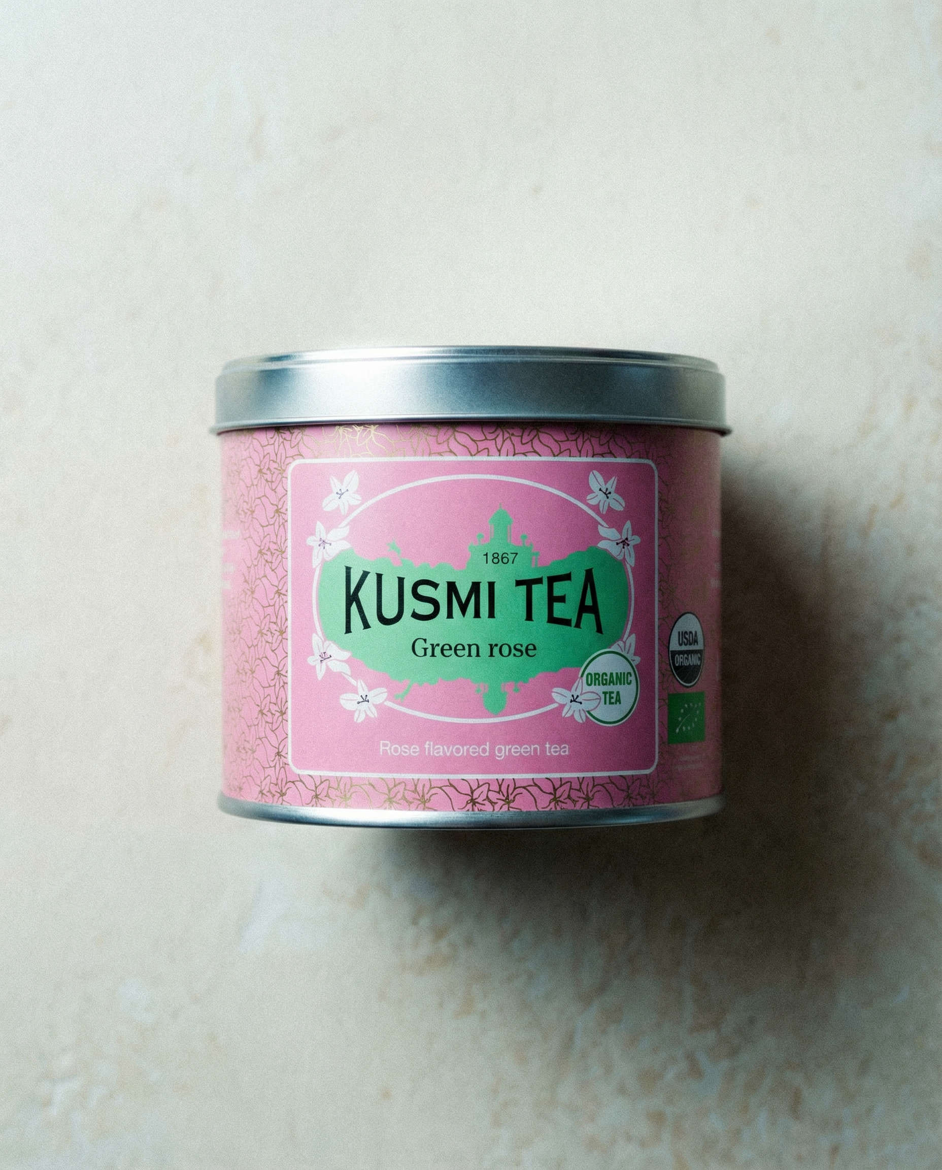 Kusmi Tea Herbata zielona o smaku róży Green Rose Bio - puszka 100 g