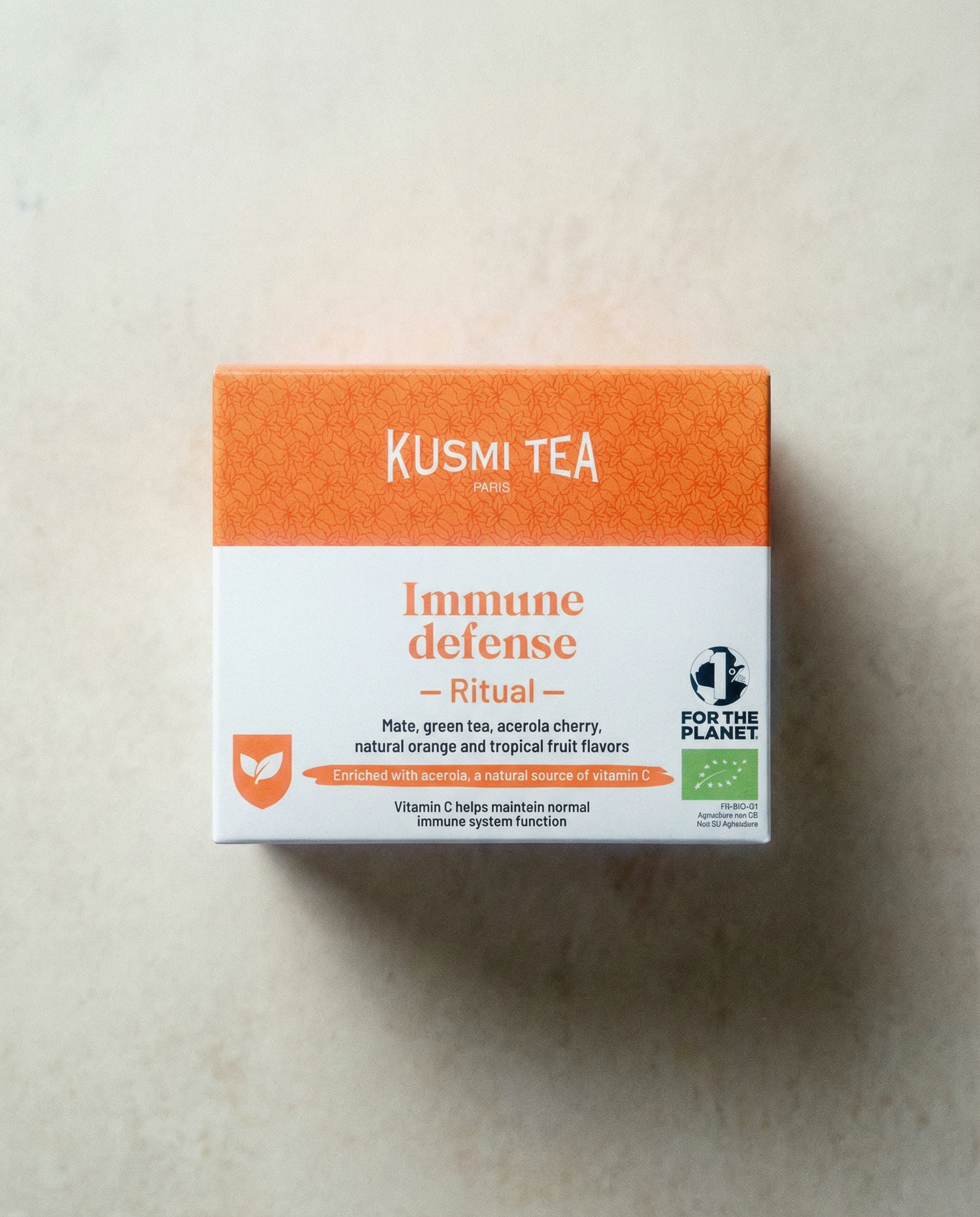 Kusmi Tea Immune Defense Ritual Zielona herbata, maté , wzbogacone o witaminę C - 18 saszetek