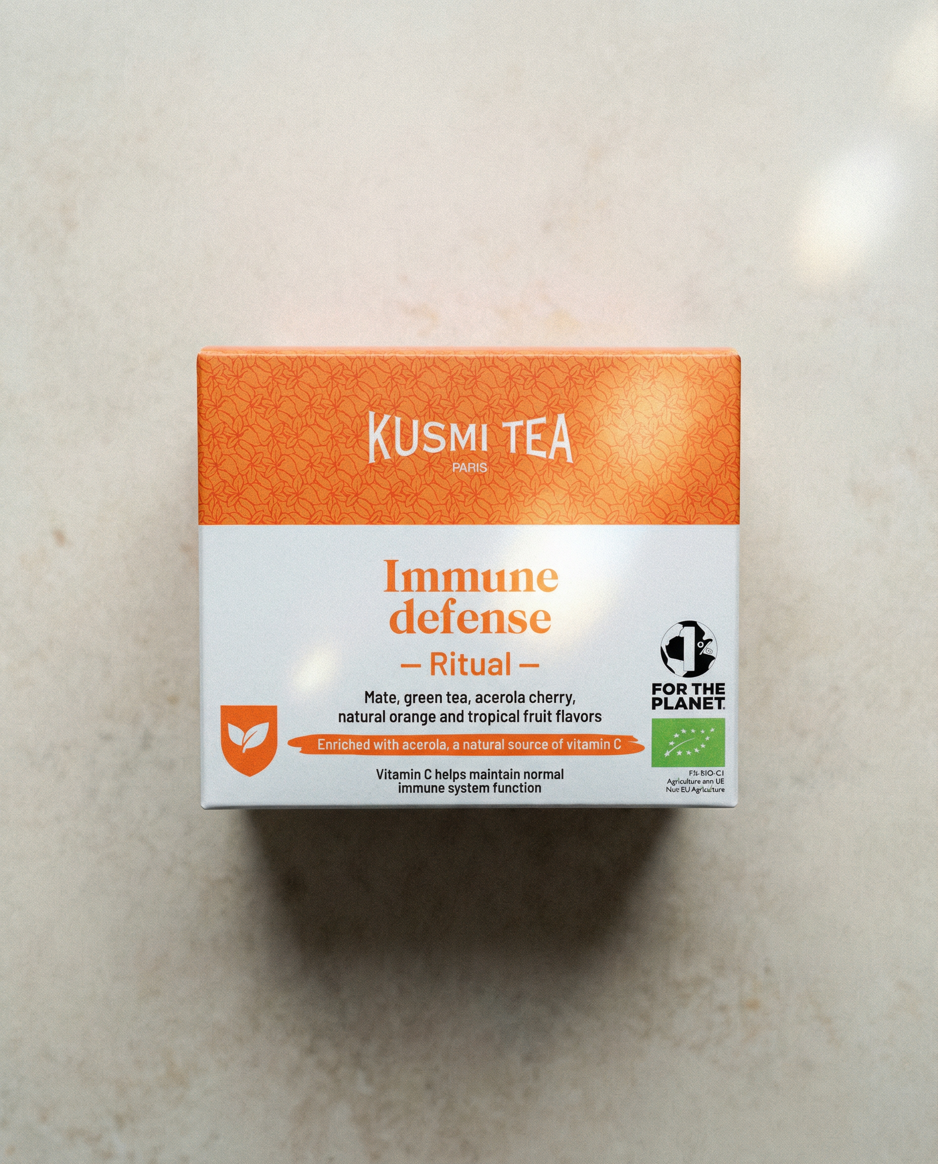 Kusmi Tea Immune Defense Ritual Zielona herbata, maté , wzbogacone o witaminę C - 18 saszetek