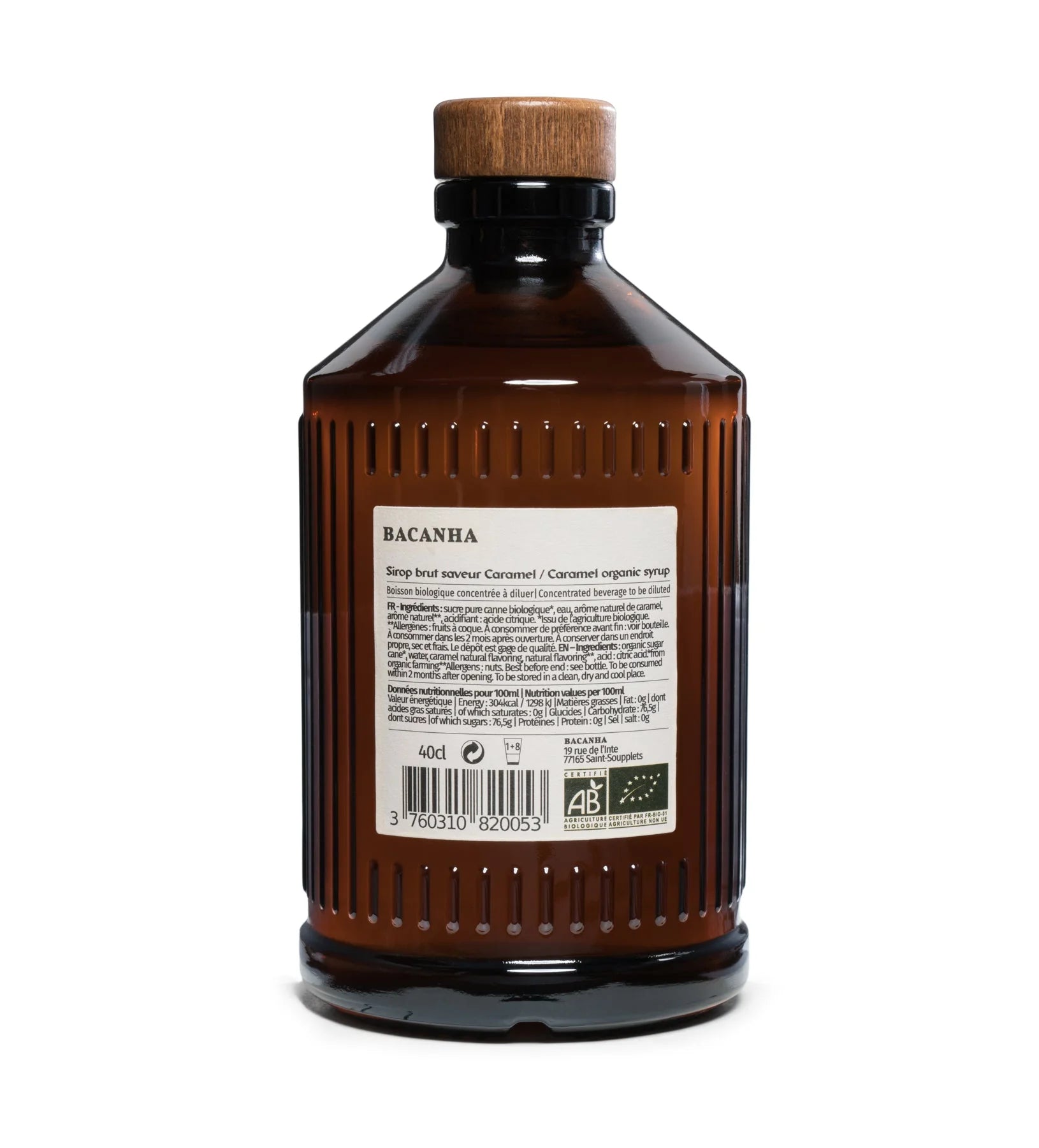 Syrop Bacanha o smaku karmelowym - organiczny - butelka 400 ml