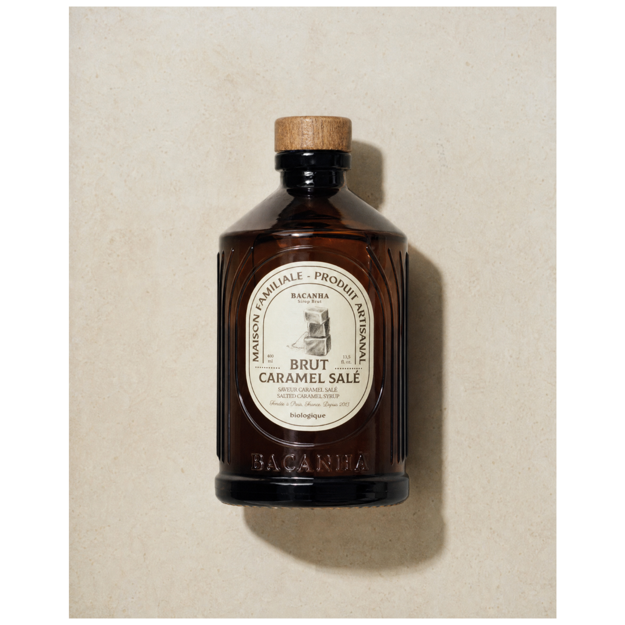Syrop Bacanha o smaku słony karmel - organiczny - butelka 400 ml