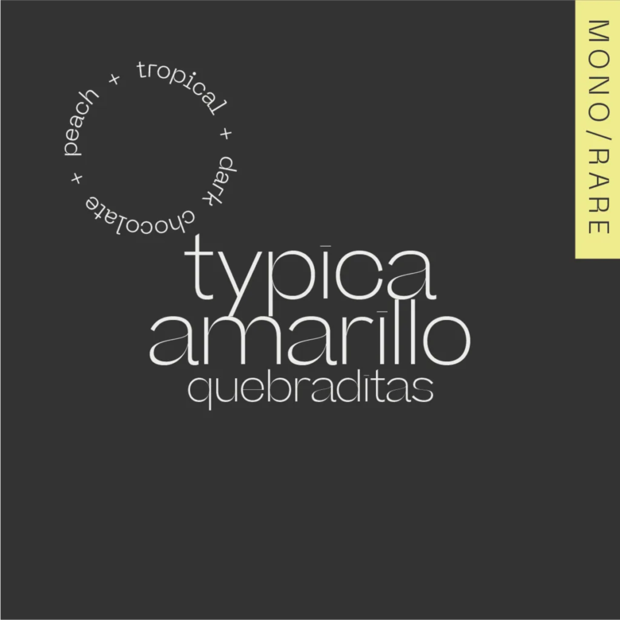 A.M.O.C.TYPICA AMARILLO Colombia — La Quebraditas - Natural Anaerobic - Peach + Dark Chocolate + Tropical - filter